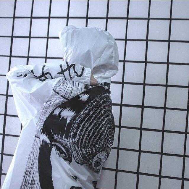 Janpanes frightencomics coat long sunscreen waterproof clothes plus size punk windbreakers women lovers Horror Manga jackets W77 210820