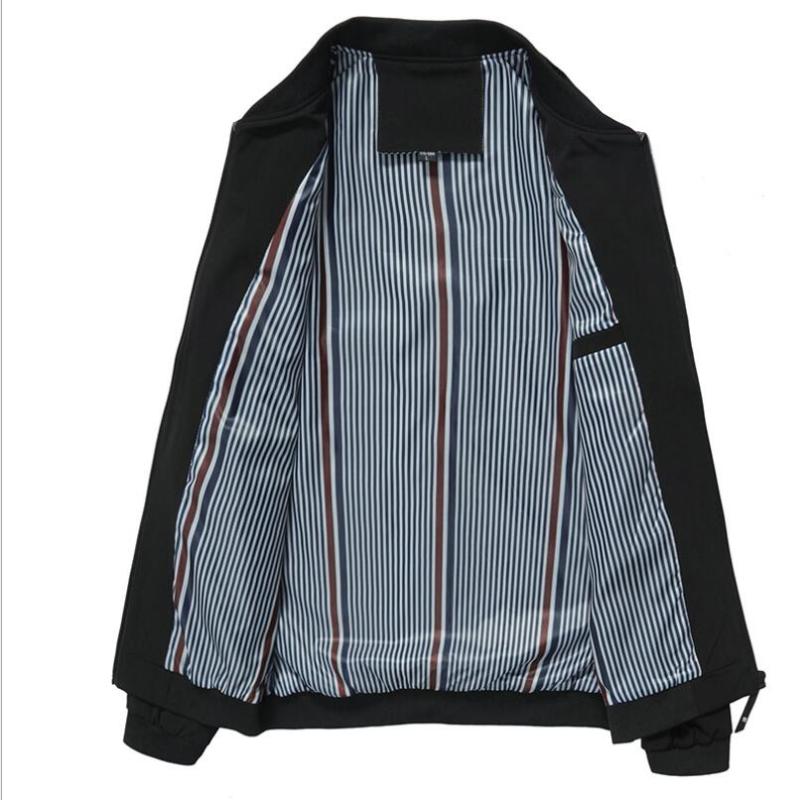 Brand Windbreaker Jacket Men's Autumn Spring Black Thin Jackets Man Turn-down Collar Casual Men Outwear