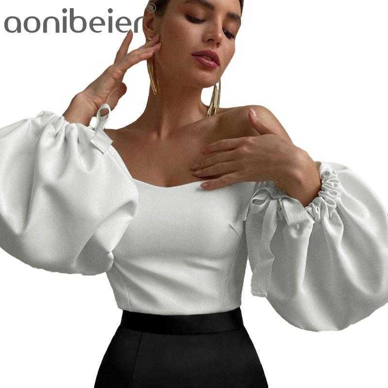 Off Shoulder Long Puff Sleeve Blouse Shirt Women White Elegant Autumn Sexy Office Lady Casual Top Shirts Outwear 210604
Off Shoulder Long Puff Sleeve Blouse Shirt Women White Elegant Autumn Sexy Office Lady Casual Top Shirts Outwear 210604
