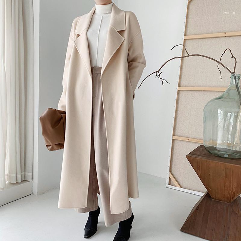 Women Woolen Mid-Length Coat Long Sleeve Turn-down Collar Loose Cardigan Outwear Top With Sashes For 2021 Autumn Winter1, A black
Women Woolen Mid-Length Coat Long Sleeve Turn-down Collar Loose Cardigan Outwear Top With Sashes For 2021 Autumn Winter1, A black