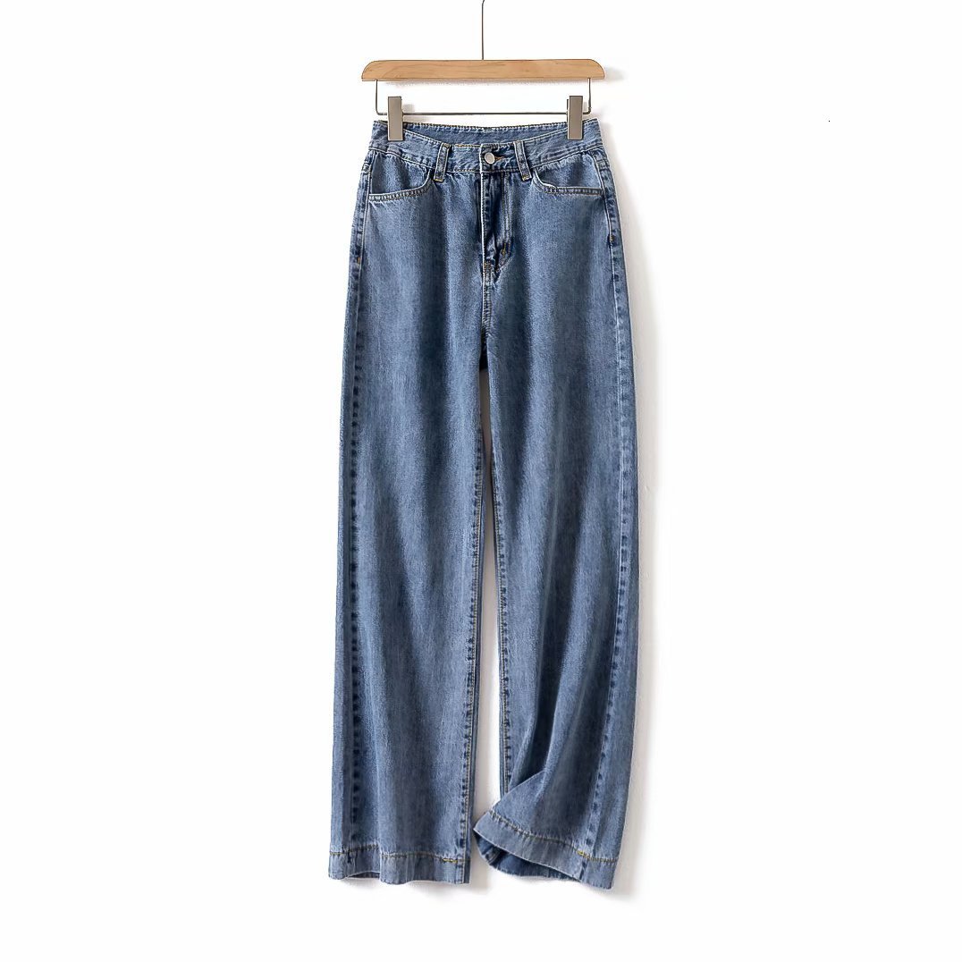 jeans m5751 - korean women's clothing 2021 spring and autumn simple high waist show thin drop feeling wide leg pants for women, Blue
jeans m5751 - korean women's clothing 2021 spring and autumn simple high waist show thin drop feeling wide leg pants for women, Blue