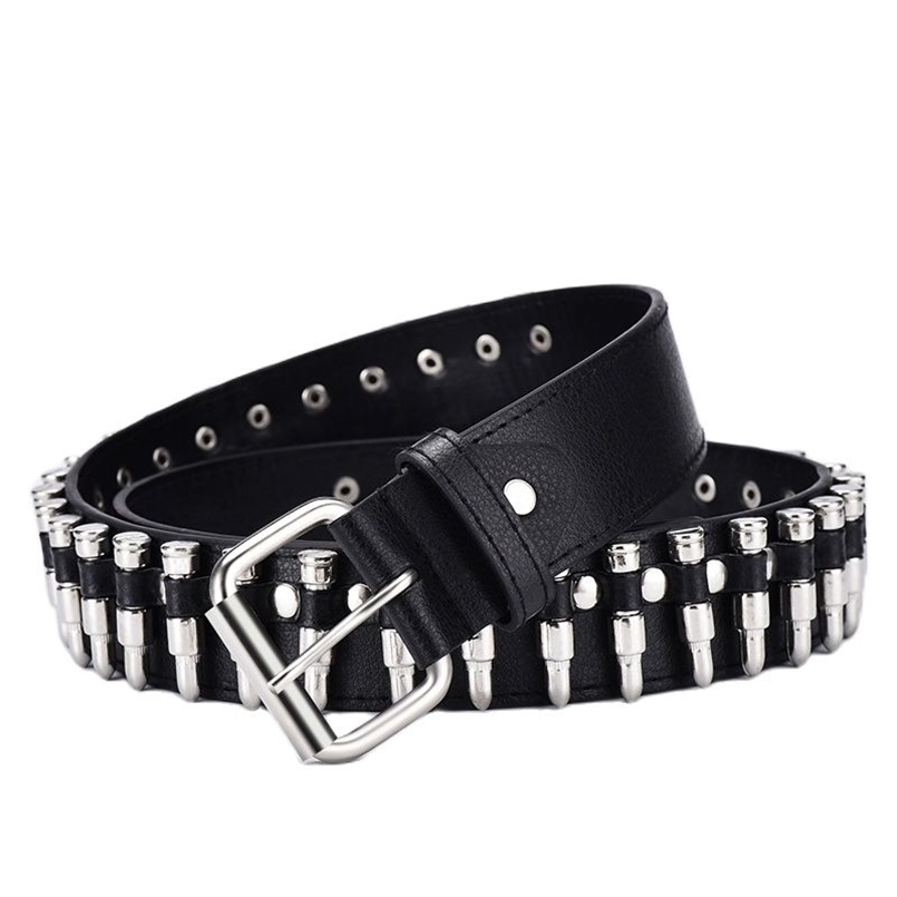 Garment Studed Rivet Bullet Belt Style Fashion Decoration Goth Jeans Steam Punk Rock Show Waist Parts Belts Apparel Accessories 210917, Black