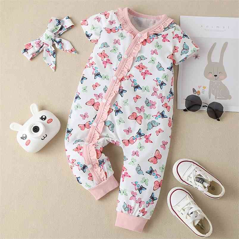 Summer Style Infant born Baby Romper Short Sleeve Single Breasted Print Butterfly Cute Jumpsuits Cotton Clothes Outfits 210629, Pink
Summer Style Infant born Baby Romper Short Sleeve Single Breasted Print Butterfly Cute Jumpsuits Cotton Clothes Outfits 210629, Pink