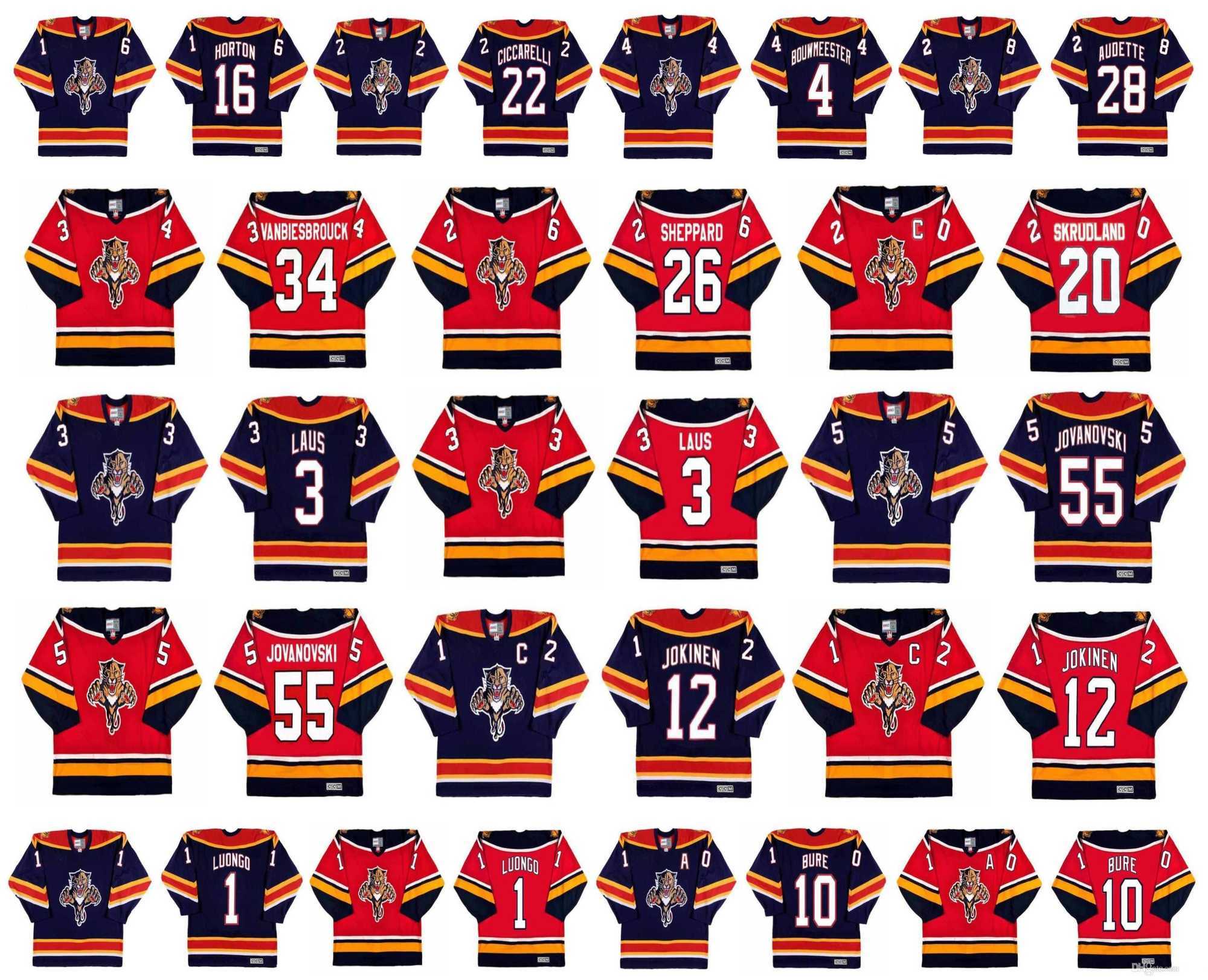 Vintage Florida Panthers Jerseys 1 Roberto Luongo 10 PAVEL BURE 34 John Vanbiesbrouck 26 RAY SHEPPARD 20 BRIAN SKRUDLAND CCM Retro Hockey, Colour 1
Vintage Florida Panthers Jerseys 1 Roberto Luongo 10 PAVEL BURE 34 John Vanbiesbrouck 26 RAY SHEPPARD 20 BRIAN SKRUDLAND CCM Retro Hockey, Colour 1