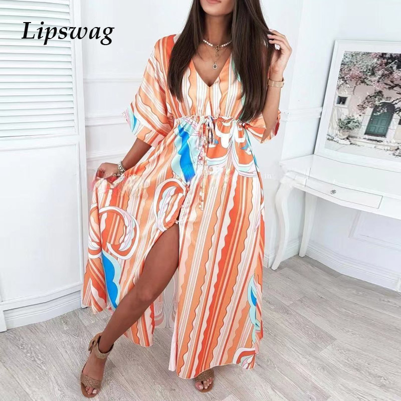 summer v neck button split party dress autumn vintage print boho maxi dress women elegant dstring waist beach long dresshigh quality, Black;gray
summer v neck button split party dress autumn vintage print boho maxi dress women elegant dstring waist beach long dresshigh quality, Black;gray