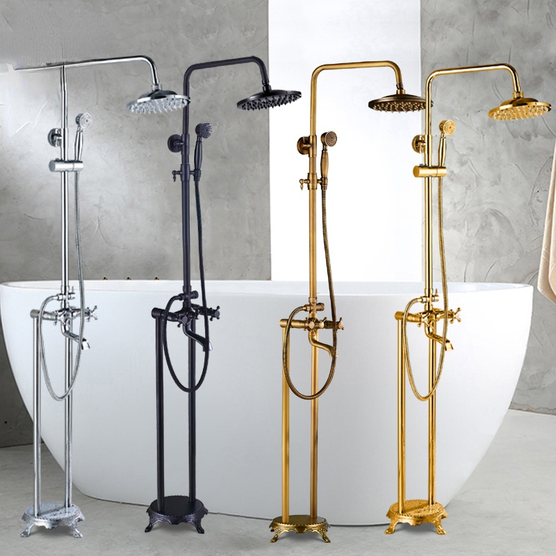 Floor Mounted Free Standing Bathroom Tub Faucet 2 Handles Rainfall Shower Head Hand Shower Systom Tub Spout Mixer Tap
Floor Mounted Free Standing Bathroom Tub Faucet 2 Handles Rainfall Shower Head Hand Shower Systom Tub Spout Mixer Tap