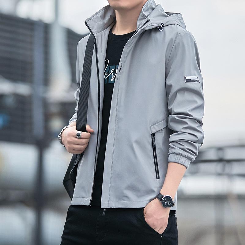 Men Clothing 2021 Spring Large Size Hooded Cardigan Jacket Men's Korean Casual Fashion Slim Workwear Jackets