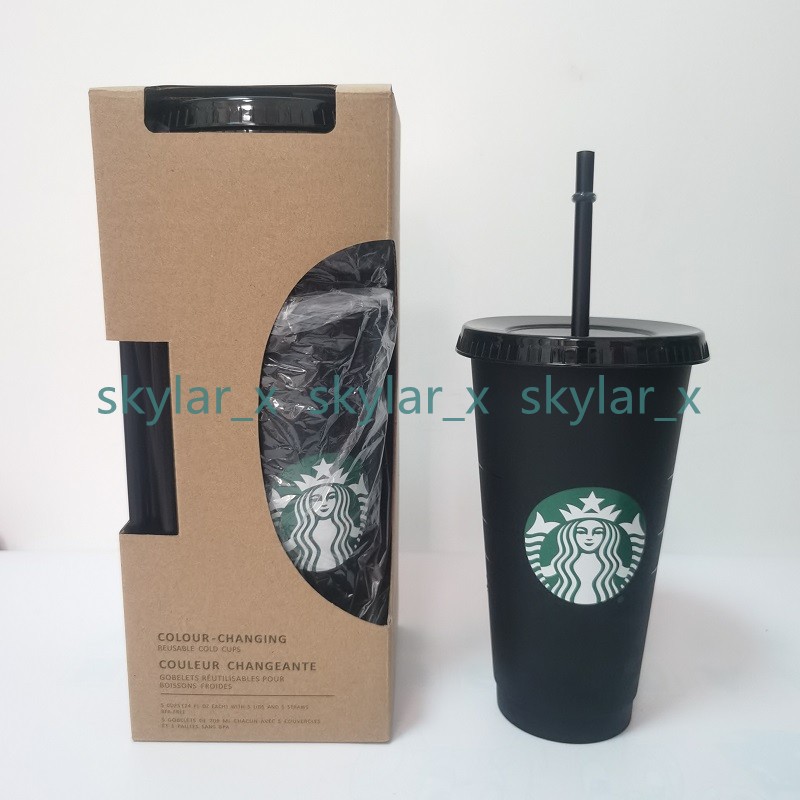 5PCS Starbucks 24oz/710ml Plastic Mugs Tumbler Reusable Black Drinking Flat Bottom Pillar Shape Lid Straw Cup, Customize
5PCS Starbucks 24oz/710ml Plastic Mugs Tumbler Reusable Black Drinking Flat Bottom Pillar Shape Lid Straw Cup, Customize