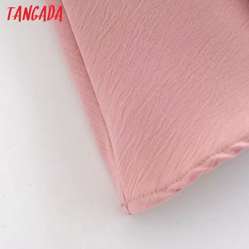 Summer Women French Style Pink Puff Short Sleeve Ladies Mini Dress Vestidos 5D30 210416
