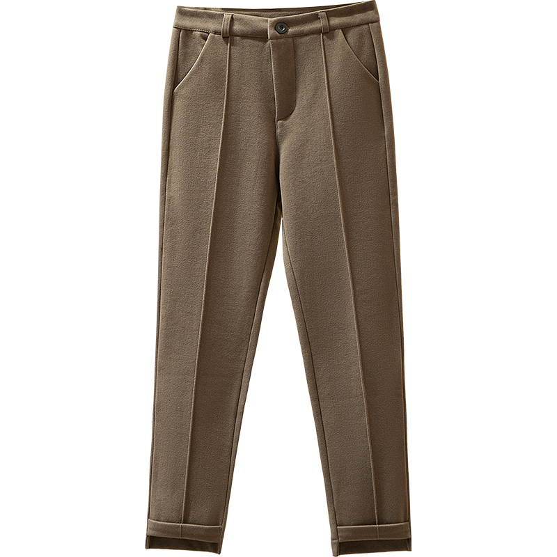 Women Plus Size 4XL Harem Pants Fashion Winter Thick Woolen Pant Female Straight Long Trousers Solid Mujer Pantlatons 210514