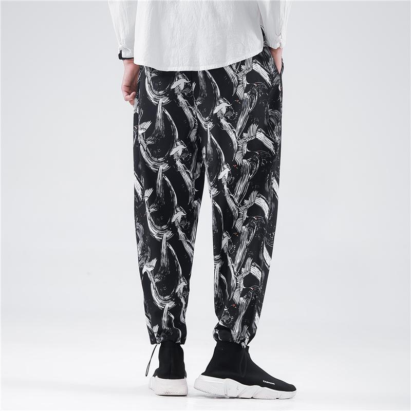 Mens Ankle-Length Trousers Casual Jogging Fashion Loose Sweatpants Male Printed Hip Hop Harem Pants Streetwear Men's