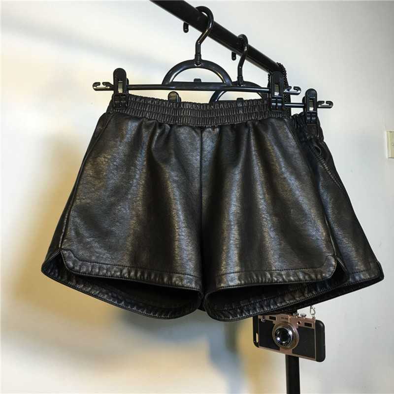 Leather Short Autumn WInter Elastic Waist A Linen Wide Leg 2 Colors Short Trousers Drop 210601, Black -2
Leather Short Autumn WInter Elastic Waist A Linen Wide Leg 2 Colors Short Trousers Drop 210601, Black -2