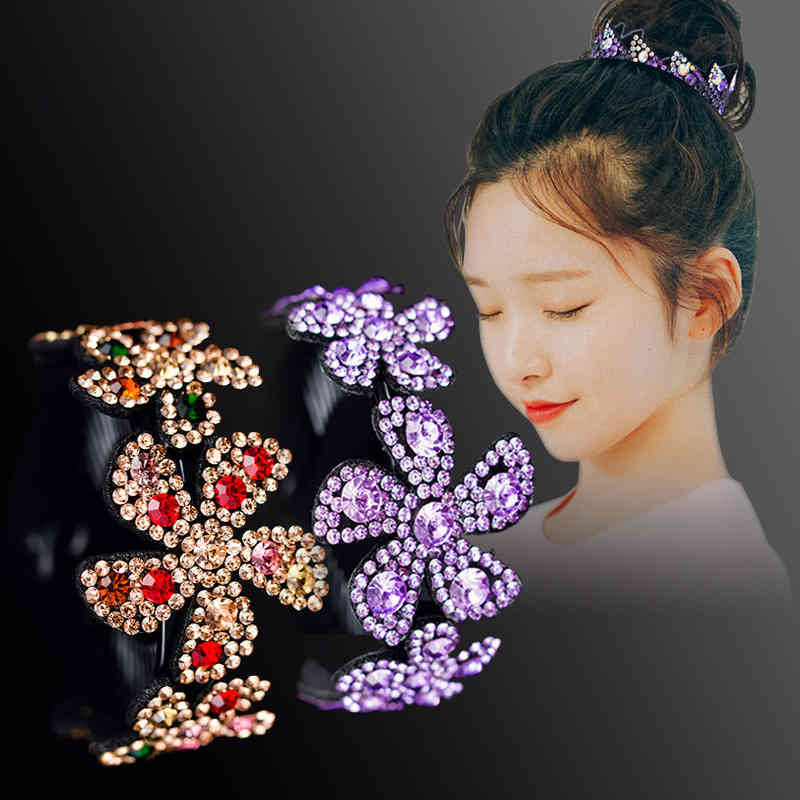 Hair Accessories Ball Ornament Korean Headdress Adult Rhinestone Bud Head Coiled Artifact Pin Bird's Nest Professional