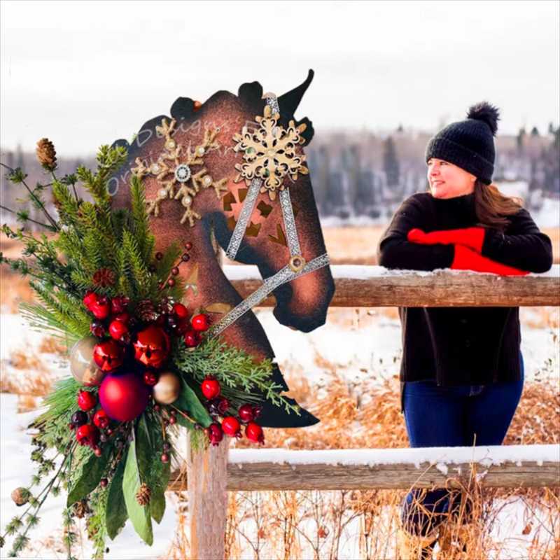 Christmas Decorations Creative Autumn Equestrian Wooden Flower Door Hanger Thanksgiving Horse Head Wreath Decoration Seasonal Welcome Porch
Christmas Decorations Creative Autumn Equestrian Wooden Flower Door Hanger Thanksgiving Horse Head Wreath Decoration Seasonal Welcome Porch