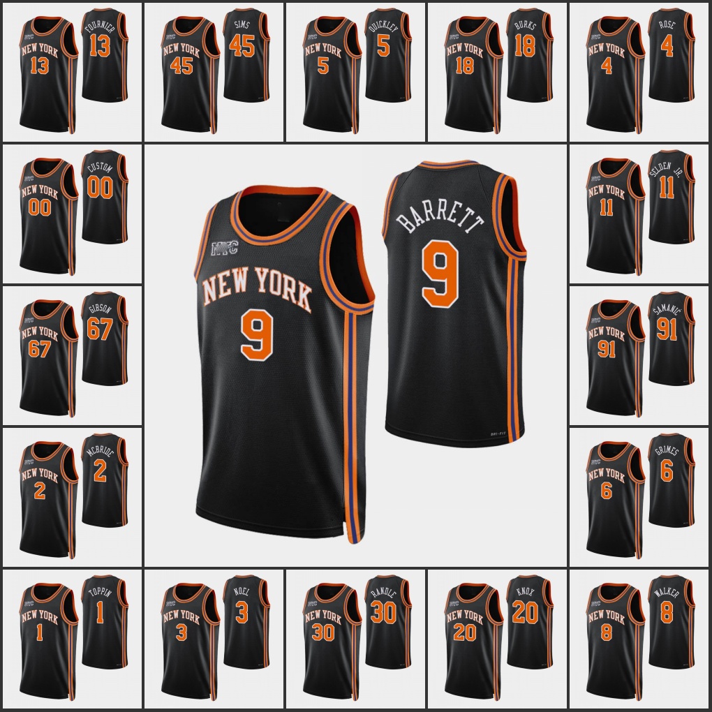 New York Knicks''Men Julius Randle RJ Barrett Kemba Walker Derrick Rose City's Edition 75th Anniversary Custom Black Jersey
New York Knicks''Men Julius Randle RJ Barrett Kemba Walker Derrick Rose City's Edition 75th Anniversary Custom Black Jersey
