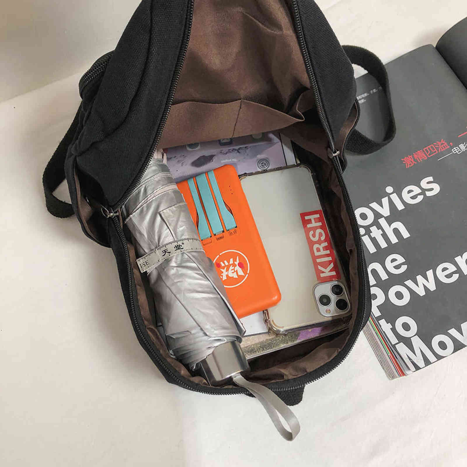 Preppy Style Mochila Fashion Women Solid Color Designed Small Backpack Students Ladies Travel Canvas Durable School Bag Knapsack Y1105