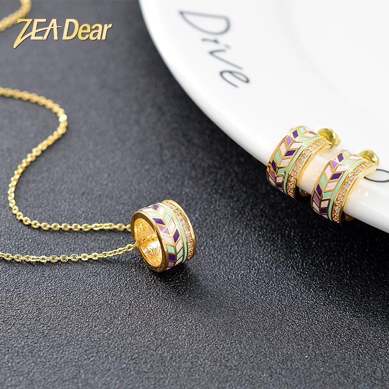 Earrings & Necklace ZEA Dear Jewelry Enamel Round Sets For Women Pendant Cubic Zirconia Anniversary Gifts, As pic
Earrings & Necklace ZEA Dear Jewelry Enamel Round Sets For Women Pendant Cubic Zirconia Anniversary Gifts, As pic