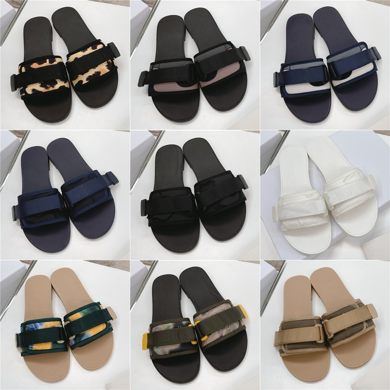 2021 SS Dio Evolution Beige Multicolor Mule Slide Slippers Women Black khaki Denim Blue Camouflage Motif Technical Fabric Designer Sandals Shoes Size 35-40
2021 SS Dio Evolution Beige Multicolor Mule Slide Slippers Women Black khaki Denim Blue Camouflage Motif Technical Fabric Designer Sandals Shoes Size 35-40