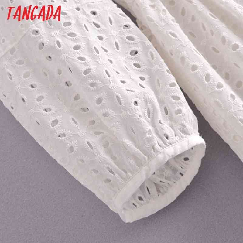 Summer Women White Embroidery Romantic V Neck Short Sleeve Ladies Midi Dress Vestidos 3H184 210416