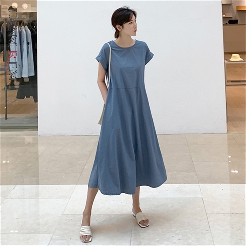Casual Midi Dress Short Sleeve Large Size Pleated Thin Temperament Loose Fit Fashion Summer Women' 2P1685 210526, Ash blue
Casual Midi Dress Short Sleeve Large Size Pleated Thin Temperament Loose Fit Fashion Summer Women' 2P1685 210526, Ash blue