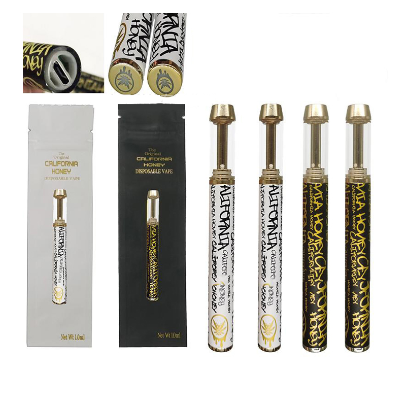 California Honey Disposable Vape Pens 1.0ml Empty Ceramic Coil Cigarettes Cartridge 400mAh Rechargeable Battery With USB Charge Port
California Honey Disposable Vape Pens 1.0ml Empty Ceramic Coil Cigarettes Cartridge 400mAh Rechargeable Battery With USB Charge Port