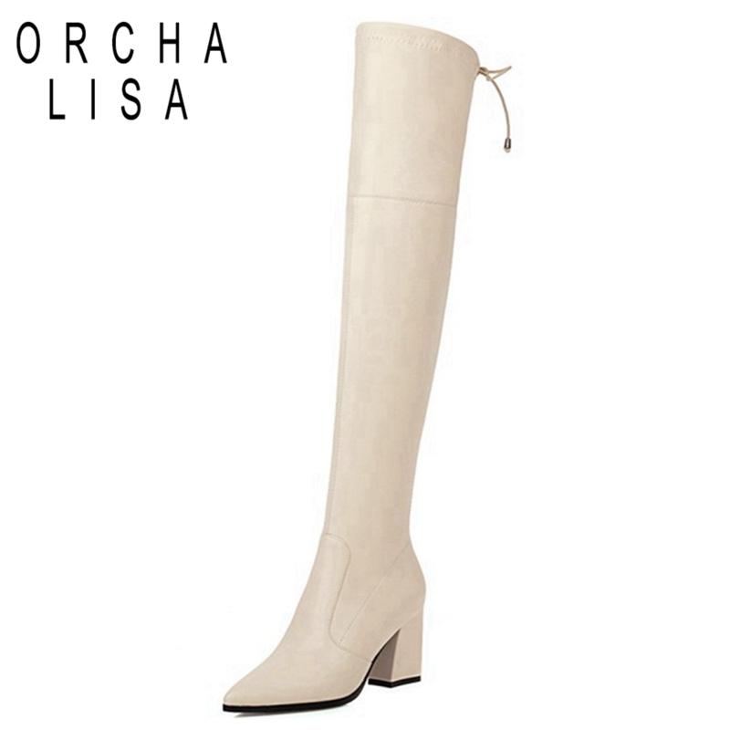 Boots ORCHALISA 2021 Over The Knee Stretch Sexy Zip Lace Up Pointed Toe .5CM Block Heel US15 Black Silver Apricot Yellow A4439
Boots ORCHALISA 2021 Over The Knee Stretch Sexy Zip Lace Up Pointed Toe .5CM Block Heel US15 Black Silver Apricot Yellow A4439