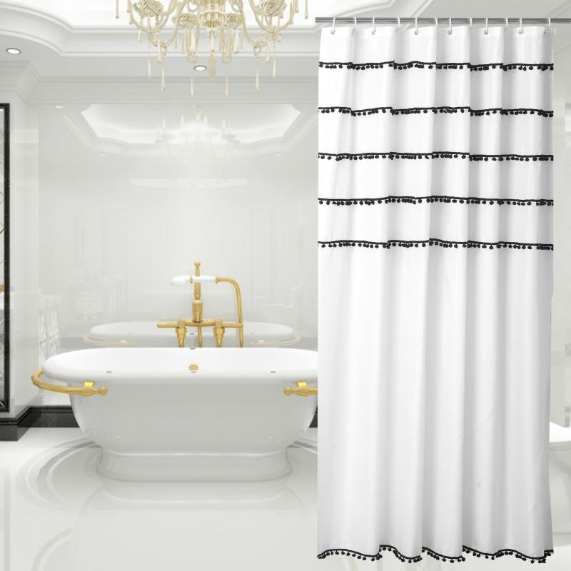 Shower Curtains 3530 Polyester Curtain Waterproof White With Black Ball Lace Bathroom Bath Screens Cortina
Shower Curtains 3530 Polyester Curtain Waterproof White With Black Ball Lace Bathroom Bath Screens Cortina