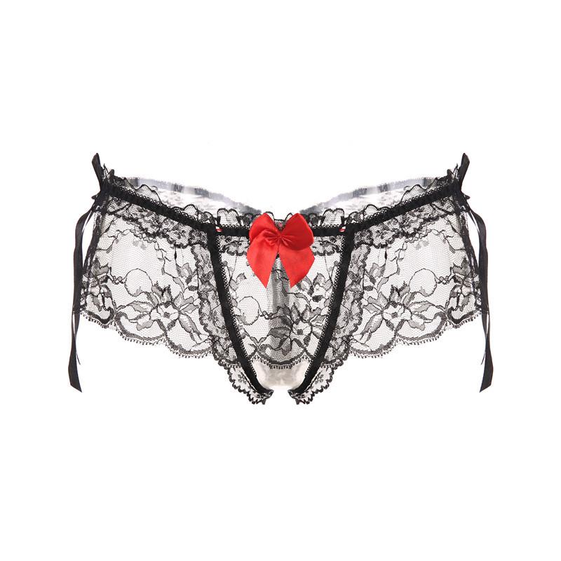 Women's Panties Double-bow Knot T-shaped Lace Seamless Thongs Pants Sexy Open Crotch Free, Black
Women's Panties Double-bow Knot T-shaped Lace Seamless Thongs Pants Sexy Open Crotch Free, Black