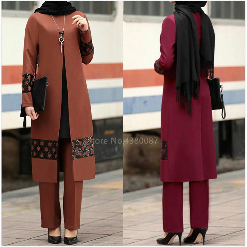 Ethnic Clothing 2Pcs Eid Muslim Fashion Traditional Islamic Ramadan Women Pants Set Dubai Elegant Turkish Abaya Dress Party Sequin Cardigan
Ethnic Clothing 2Pcs Eid Muslim Fashion Traditional Islamic Ramadan Women Pants Set Dubai Elegant Turkish Abaya Dress Party Sequin Cardigan