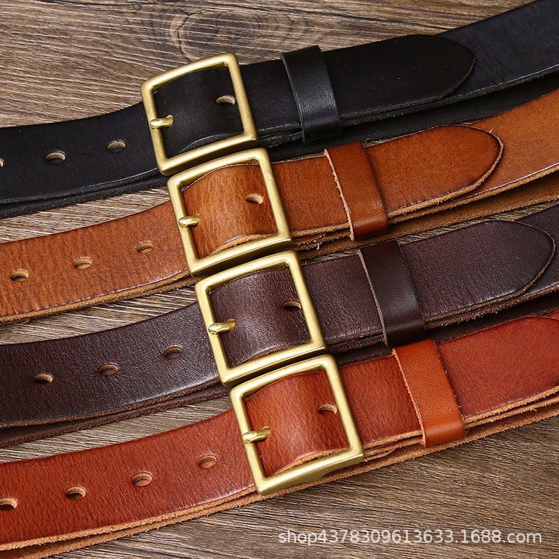 3.3cm Wide Retro Couple Brass Buckle Belt Leather Pin Pure Cowhide Korean Style All-Match Men and Women Universal No. 2, Black
3.3cm Wide Retro Couple Brass Buckle Belt Leather Pin Pure Cowhide Korean Style All-Match Men and Women Universal No. 2, Black