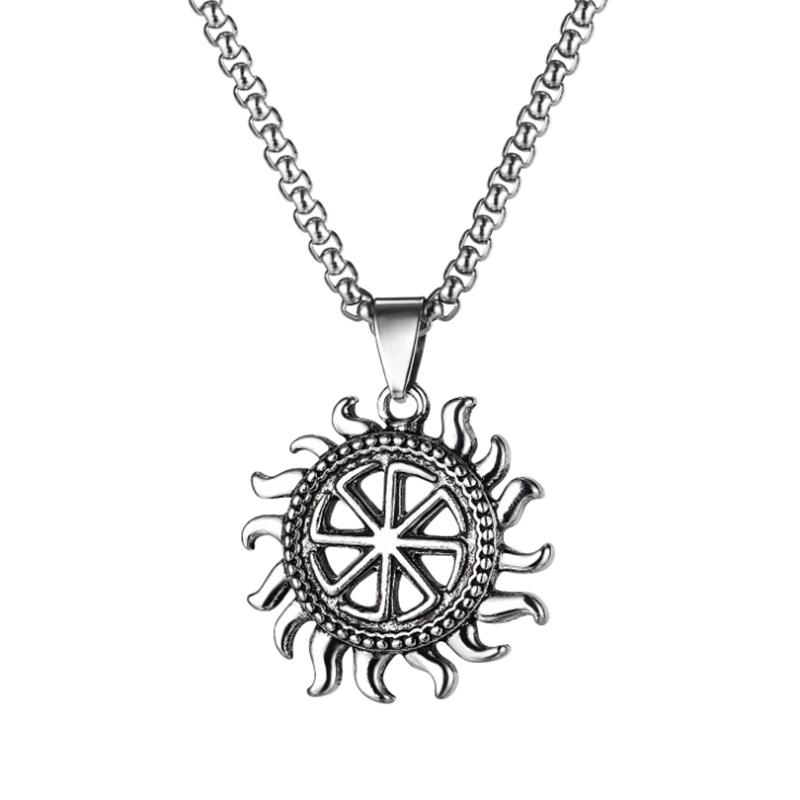 Pendant Necklaces Personality Creative Retro Men's Sun Hollow Alloy Slavic Necklace Trend Punk Party Jewelry, Silver
Pendant Necklaces Personality Creative Retro Men's Sun Hollow Alloy Slavic Necklace Trend Punk Party Jewelry, Silver