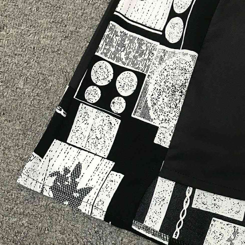 vintage women skirt long casual block colour printed high waist streetwear clothes jupe femme asias faldas largas ropa 210421