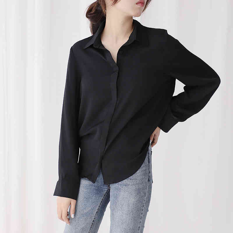 Blusas Mujer De Moda Long Sleeve Women Shirts Elegant Turn-down Collar Chiffon Office Lady Blouses 6070 50 210427