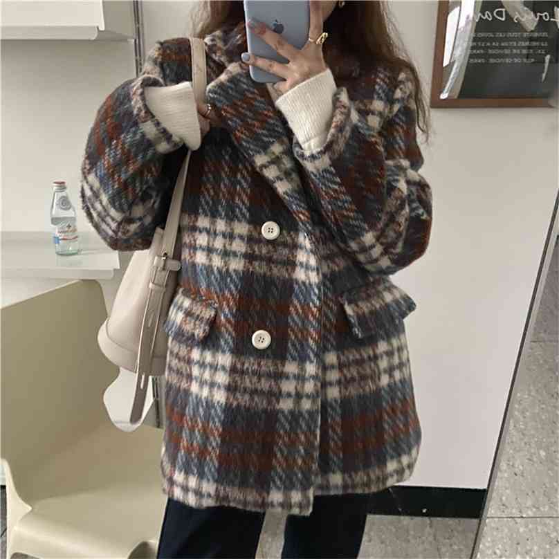 Spring Woolen Warm Chic Plaid Stylish Women Jackets Sale Loose All Match High Quality Streetwear Coats 210525, Photo color
Spring Woolen Warm Chic Plaid Stylish Women Jackets Sale Loose All Match High Quality Streetwear Coats 210525, Photo color