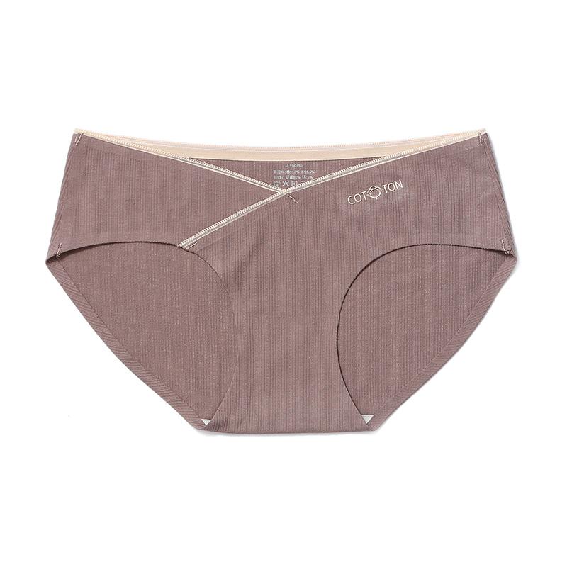 3Pcs M-4XL Low Waist Pregnant Women Panties Seamless Cotton Briefs V-shaped Belly Support Underwear Maternity Lingerie Big Size Women's