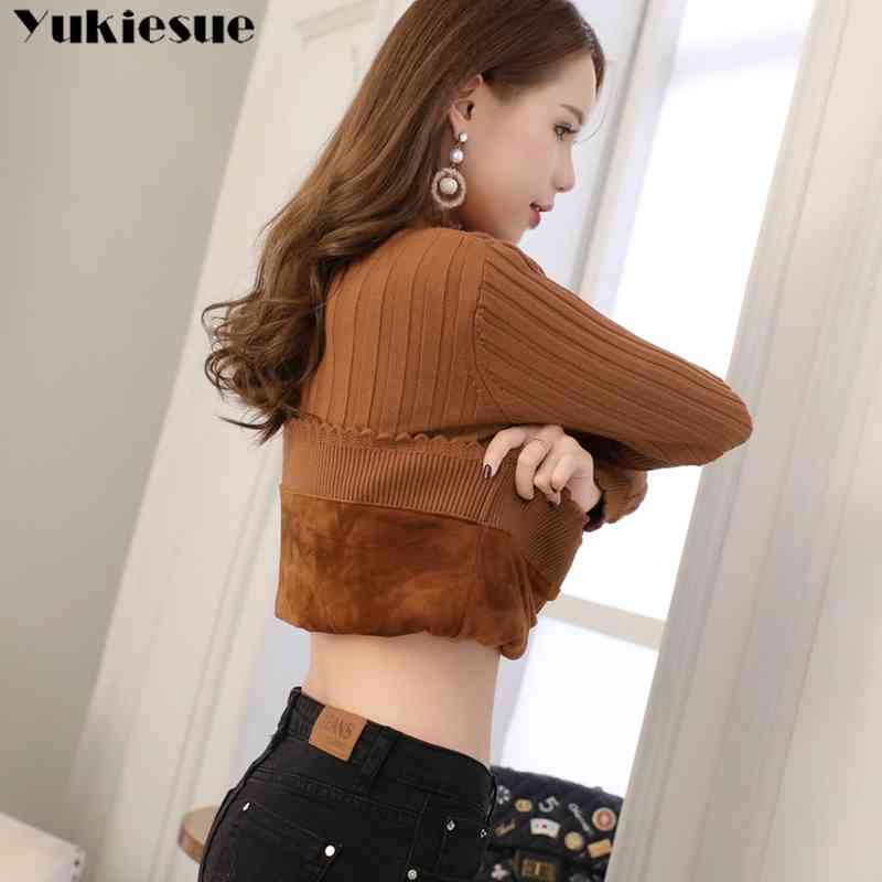 Fashion Sweaters Women Winter large size Knitted sweater Bottoming shirt Velvet Lining Thick Warm Pullover Sweater For 210518, White
Fashion Sweaters Women Winter large size Knitted sweater Bottoming shirt Velvet Lining Thick Warm Pullover Sweater For 210518, White