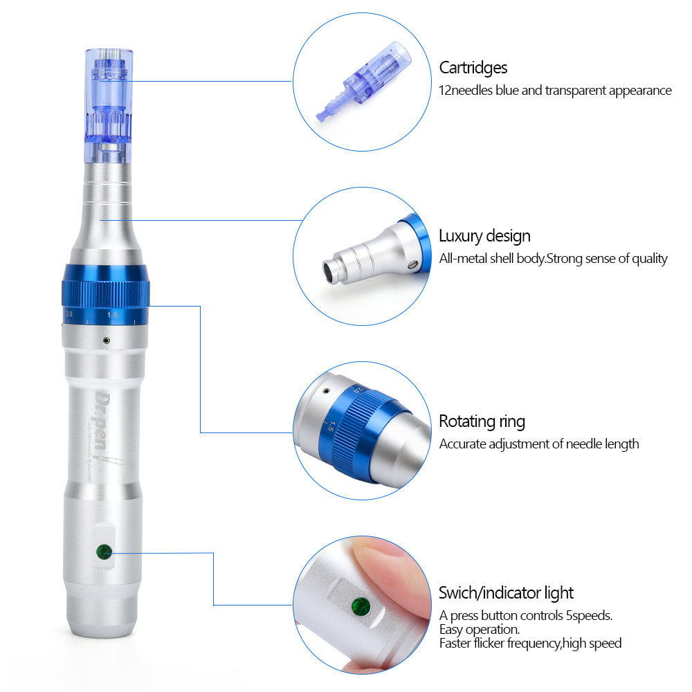 Wireless Derma Pen Powerful Rechargeable Ultima A6 Microneedle Dermapen Dermastamp Meso 12 Needles Drpen Replaceable Cartridge Skin MTS Anti Hair Loss Scars
Wireless Derma Pen Powerful Rechargeable Ultima A6 Microneedle Dermapen Dermastamp Meso 12 Needles Drpen Replaceable Cartridge Skin MTS Anti Hair Loss Scars