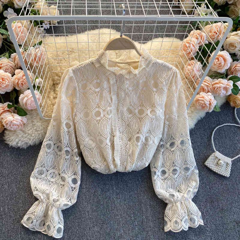 Women's Blouses & Shirts Court Tops Women Fashion Hollow Lace Long Sleeve Slim Stand Collar Shirt Lady Elegant Korean Clothing Blo, Black
Women's Blouses & Shirts Court Tops Women Fashion Hollow Lace Long Sleeve Slim Stand Collar Shirt Lady Elegant Korean Clothing Blo, Black