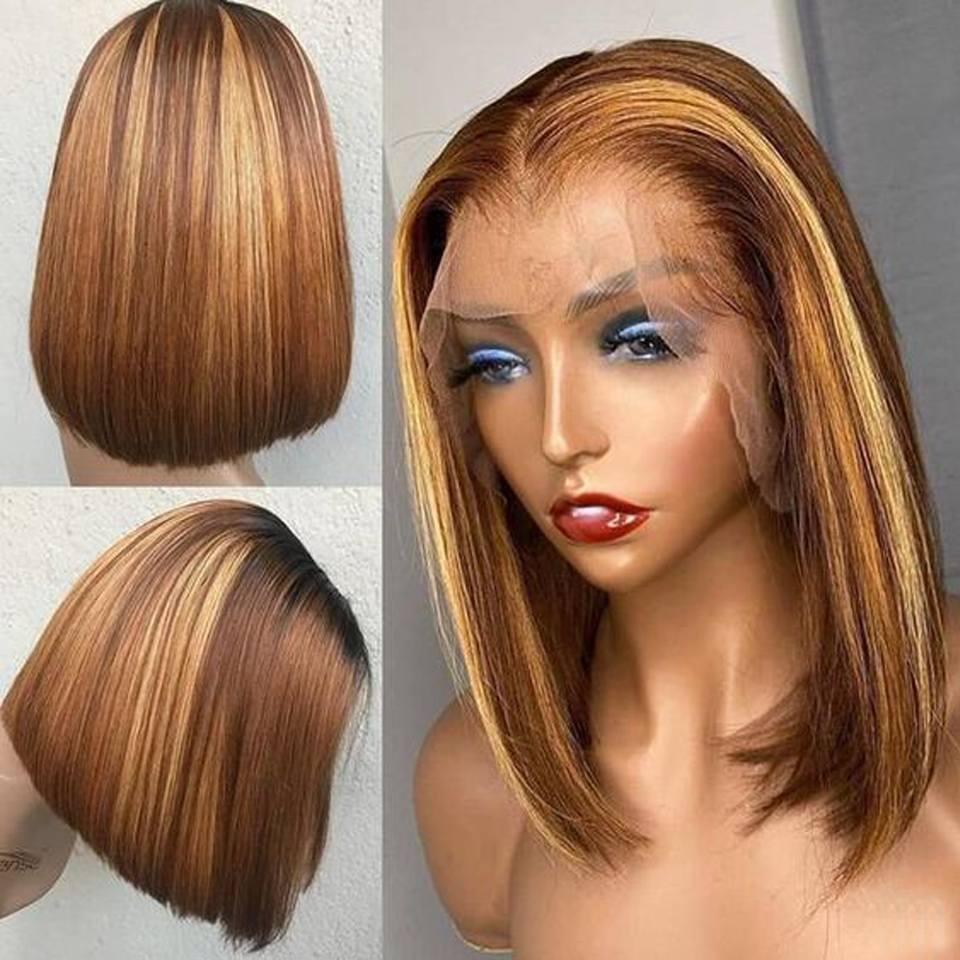 Highlight Human Hair Short Wig Brazilian for Black Women 4X4 Straight Closure Remy Pre Plucked T Part Lace Closure Bob Wigs, Blonde
Highlight Human Hair Short Wig Brazilian for Black Women 4X4 Straight Closure Remy Pre Plucked T Part Lace Closure Bob Wigs, Blonde