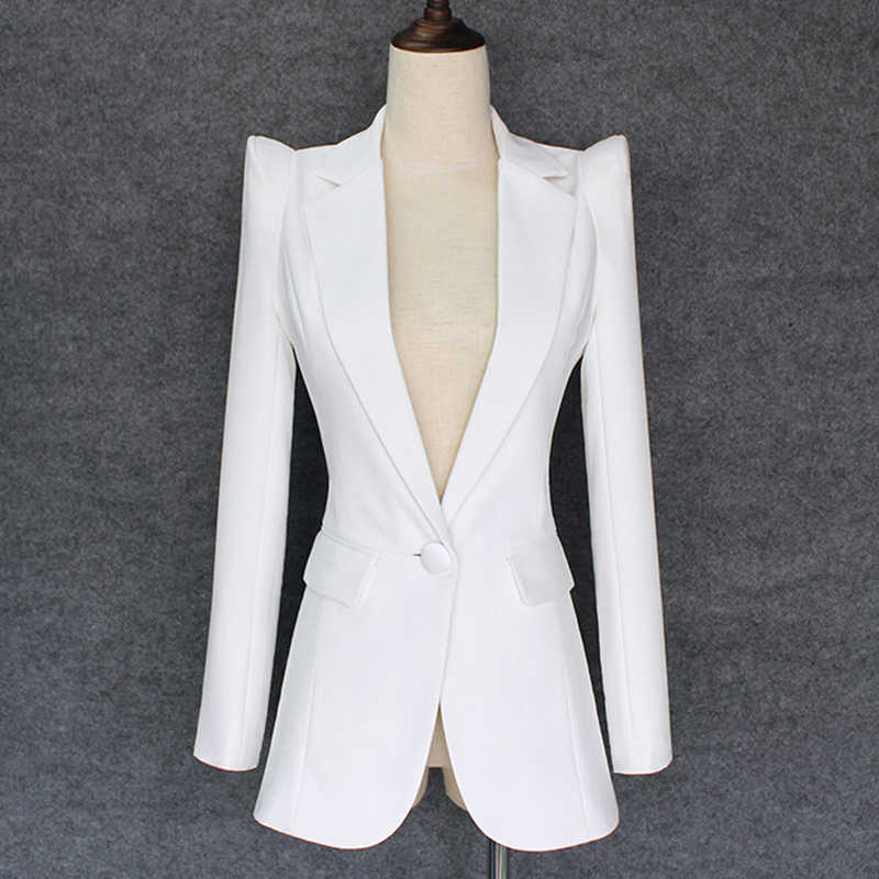 TOP QUALITY Stylish Designer Blazer Women' Shrug Shoulder Single Button White Jacket 210526 
TOP QUALITY Stylish Designer Blazer Women' Shrug Shoulder Single Button White Jacket 210526