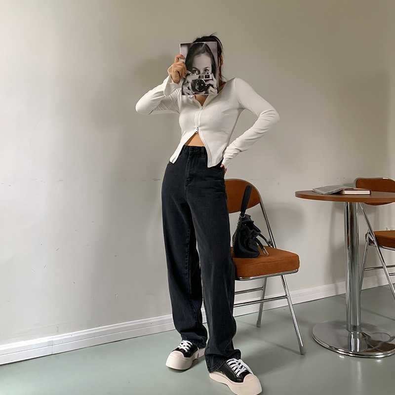 Zipper Women Cardigans Sweater Sexy Long Sleeve Corpped Knitted Autumn Fashion Female Top Casual Slim Blouse blusas mujer 12381 210528wtt