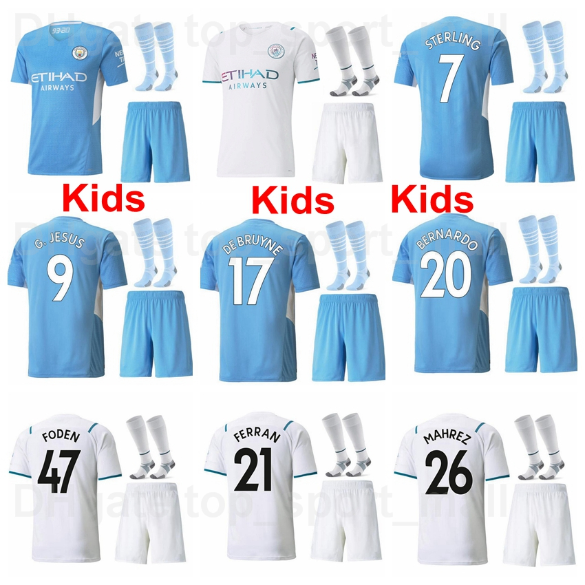 Youth Man City Jersey Socks Set 21 22 Kids Soccer GUNDOGAN STERLING MAHREZ JESUS FERRAN FODEN DE BRUYNE STONES BERNARDO GREALISH RODRI WALKER Football Shirt Kits, Kids white
Youth Man City Jersey Socks Set 21 22 Kids Soccer GUNDOGAN STERLING MAHREZ JESUS FERRAN FODEN DE BRUYNE STONES BERNARDO GREALISH RODRI WALKER Football Shirt Kits, Kids white