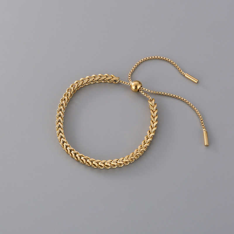 New Design Fashion Stainless Steel Link Chain Bracelets For Women Girl Men Gold Color Hiphop/Rock Adjustable Bracelet Jewelry X0706, Golden;silver
New Design Fashion Stainless Steel Link Chain Bracelets For Women Girl Men Gold Color Hiphop/Rock Adjustable Bracelet Jewelry X0706, Golden;silver