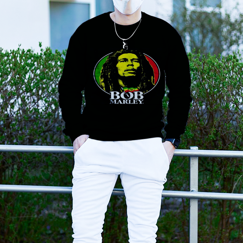Men's sweater autumn and winter color rap BOB rock pattern casual jacket punk goth round neck high-quality sweater hoodie, Black
Men's sweater autumn and winter color rap BOB rock pattern casual jacket punk goth round neck high-quality sweater hoodie, Black
