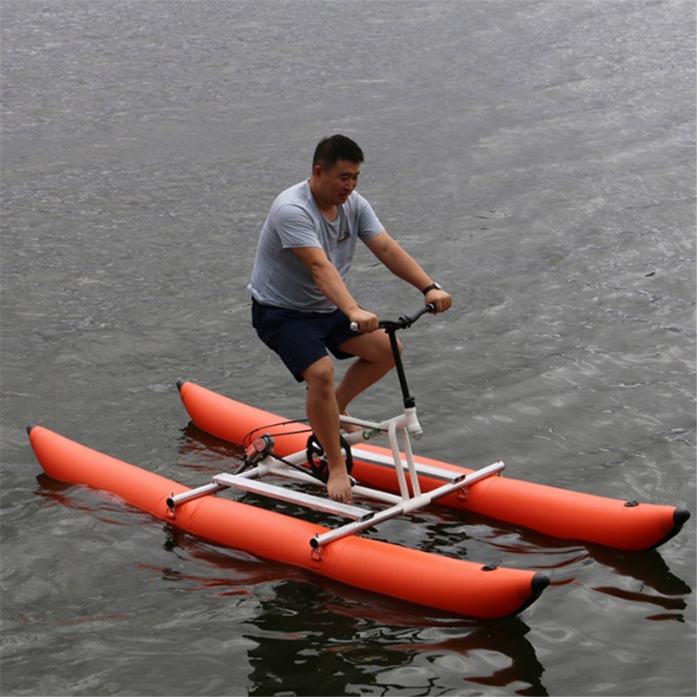 Heavyduty PVC pontoon Waterbike inflatable water bicycle tube floating pedal boat tubes on Without bikepump