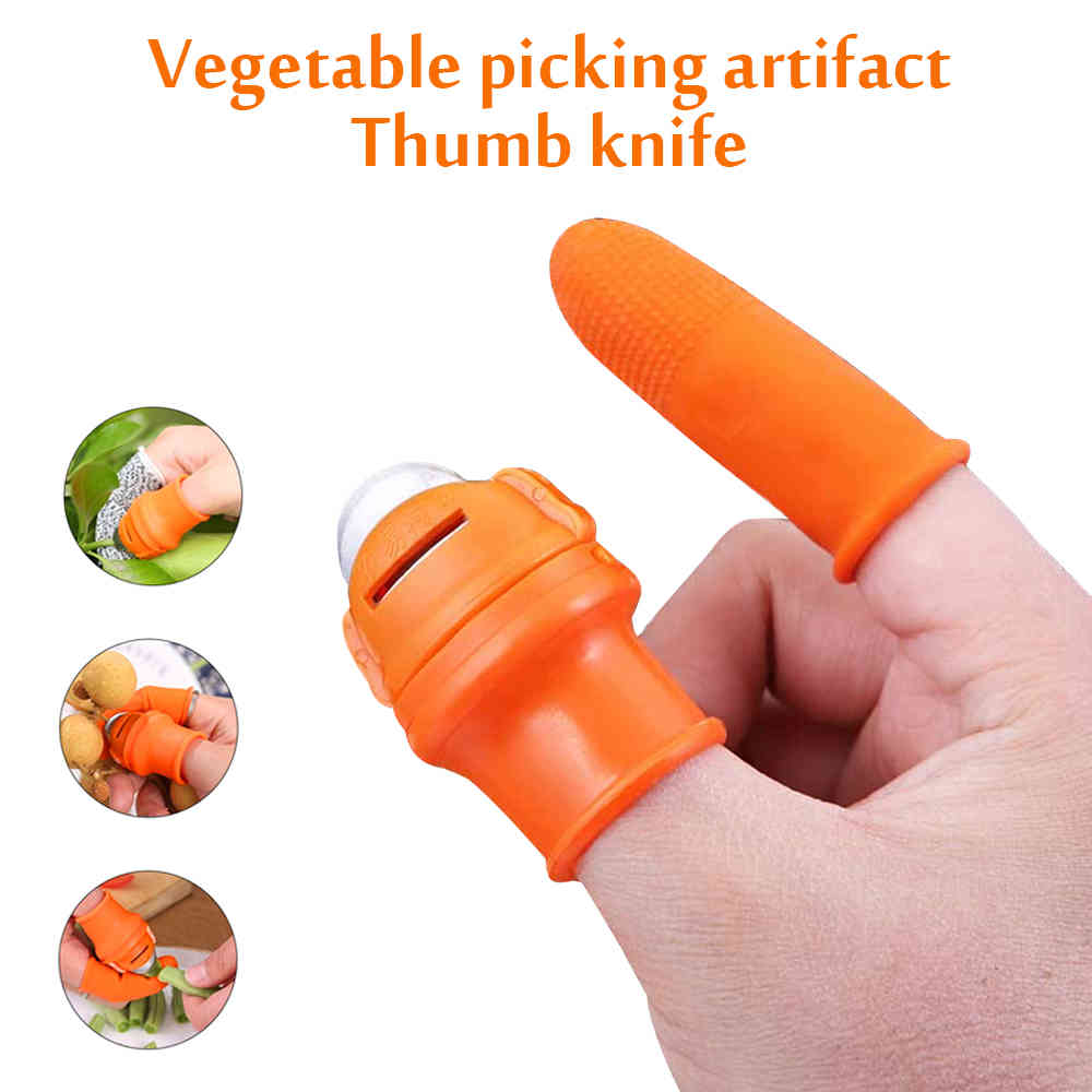 Thumb Knife Kitchen Garden Finger Cutter Finger Protector Fruit and Vegetable Picker for Quickly Cutting Vegetables Plant Orange