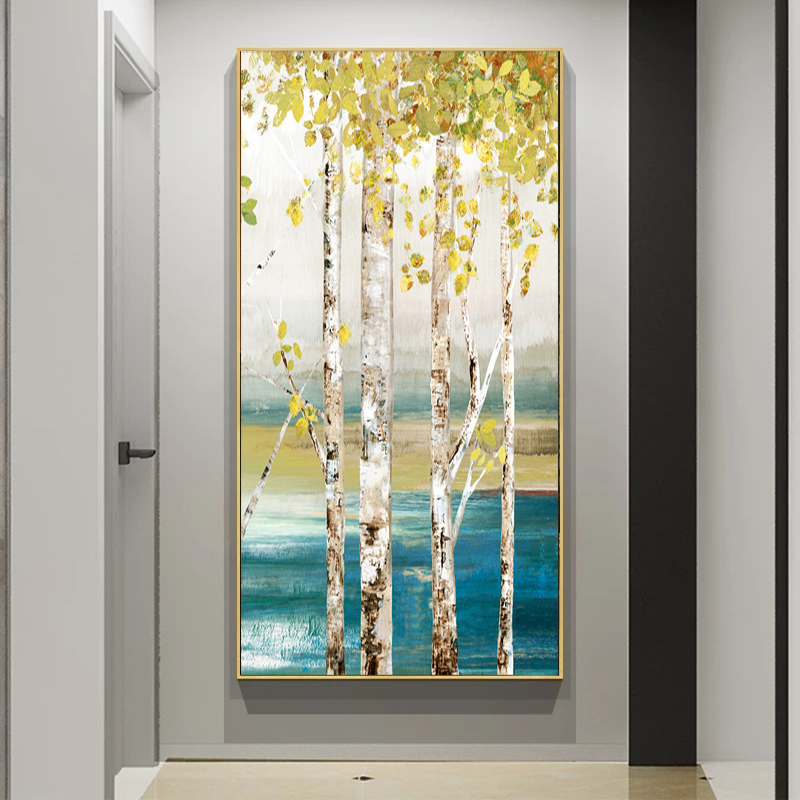 Tree Poster Landscape Wall Art Pictures For Living Room Oil Painting On Canvas Prints Indoor Decoration White Birch Home Decor