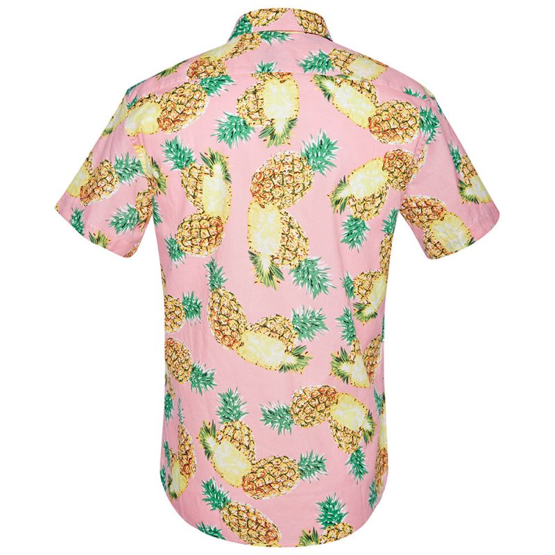 Pineapple pattern Hawaiian style men's short-sleeved shirt geometric print party beach daily casual top lapel, White;black
Pineapple pattern Hawaiian style men's short-sleeved shirt geometric print party beach daily casual top lapel, White;black