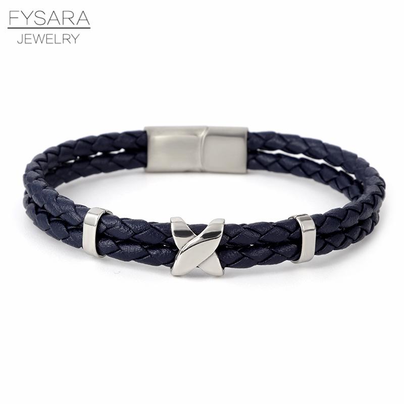 Charm Bracelets FYSARA Stainless Steel Metal Magnet Buckle X Bracelet Bangle For Women Men Blue Red Black Browm Leather
Charm Bracelets FYSARA Stainless Steel Metal Magnet Buckle X Bracelet Bangle For Women Men Blue Red Black Browm Leather