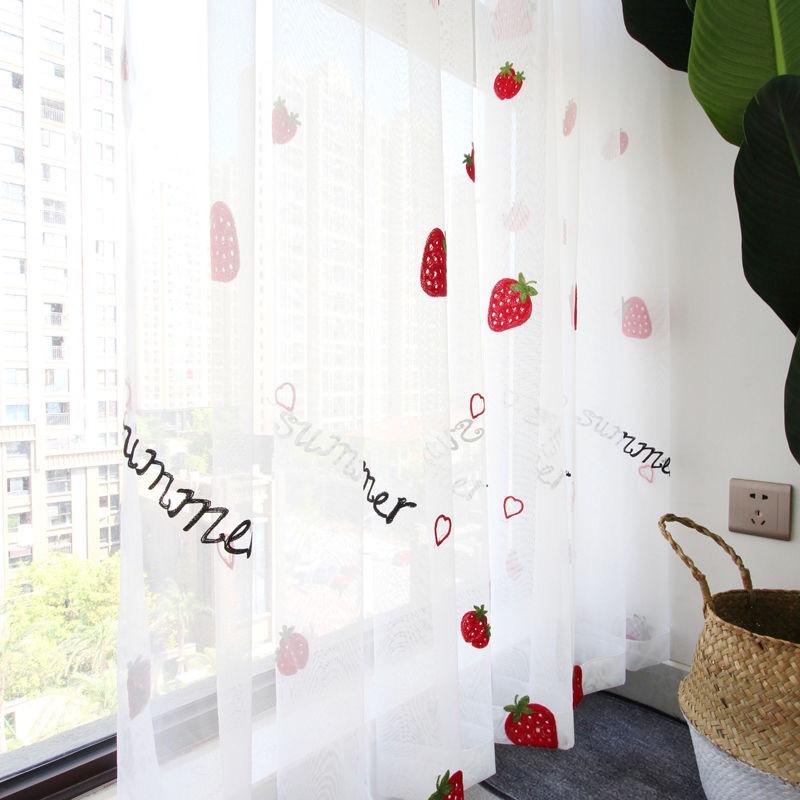 Curtain & Drapes White Sheer Curtains For Kids Living Room Bedroom Red Strawberry Embroidered Tulle Children's Voile
Curtain & Drapes White Sheer Curtains For Kids Living Room Bedroom Red Strawberry Embroidered Tulle Children's Voile